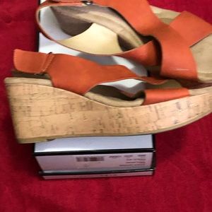 Women’s wedge slingback burnt orange size 10